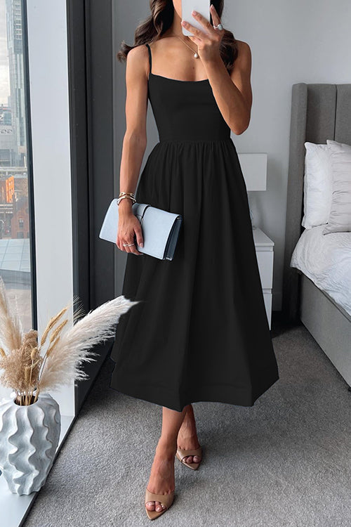 Martina™ | Robe Midi à Bretelles Fines