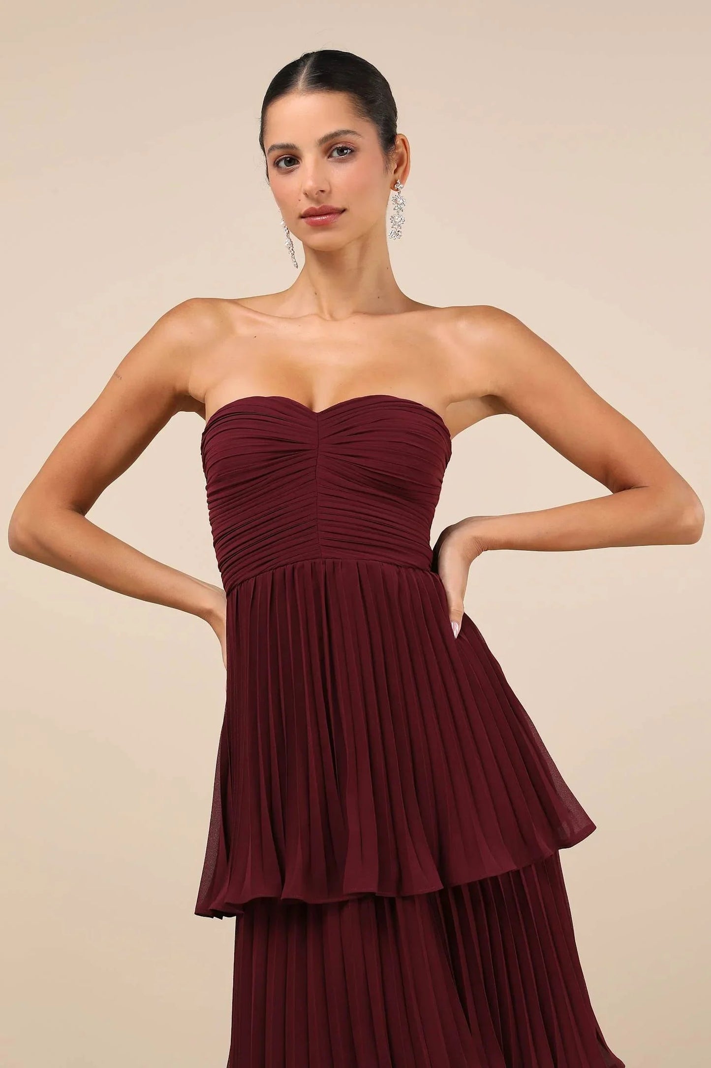 Alida™ | Robe Longue Évasée Maxi Plissée