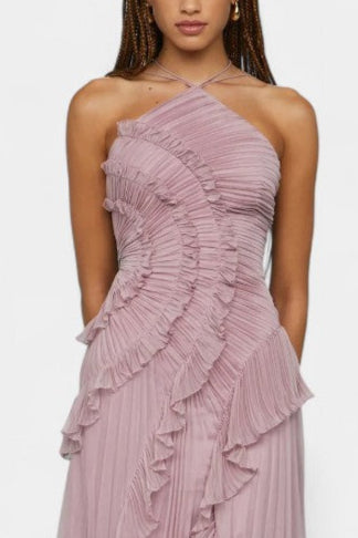 Bia™ | Robe Halter Plissée de Soirée en Lilas