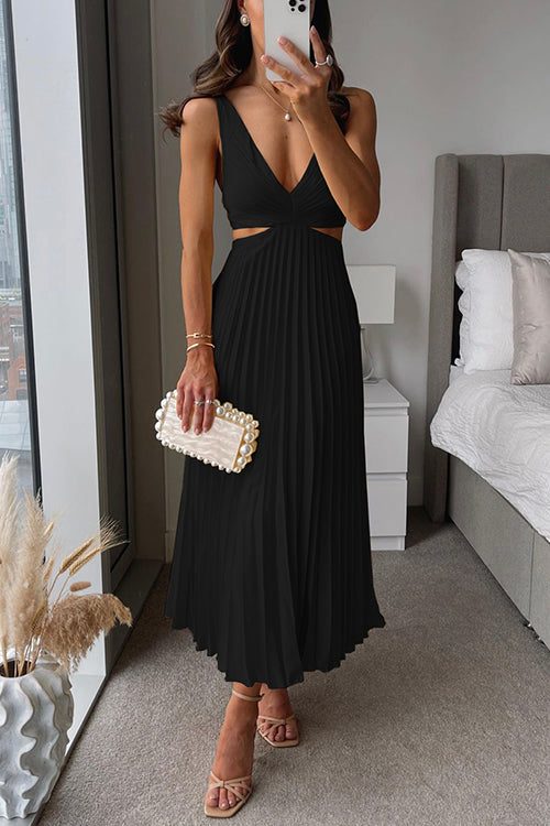 Allanah™ | Robe Longue Plissée à Découpe