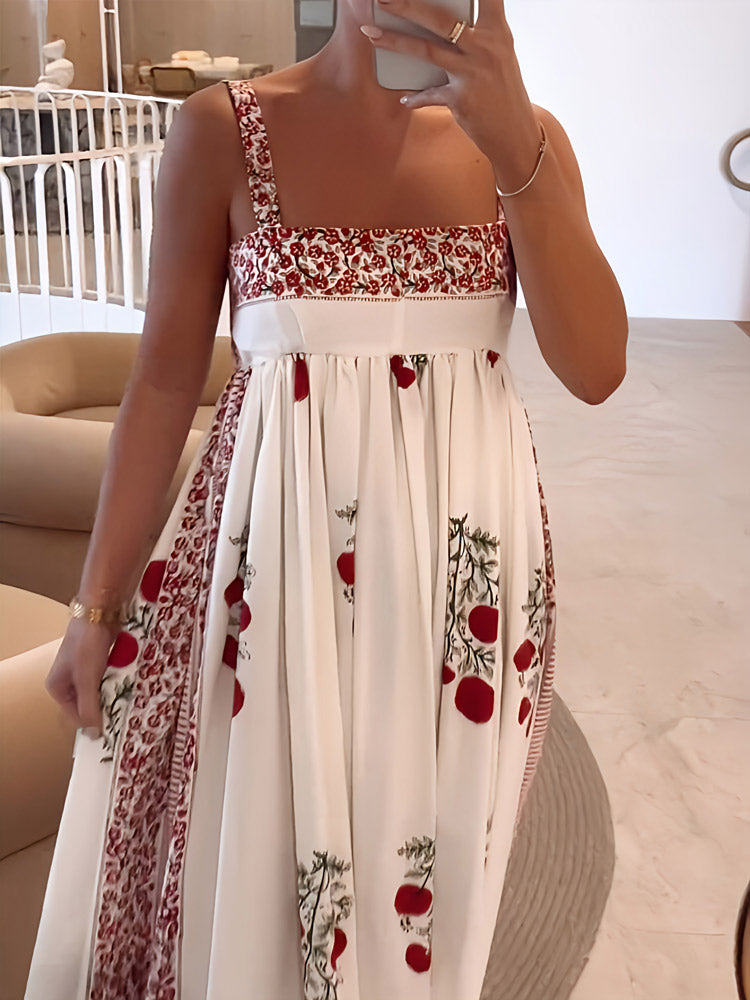 Lyla™ | Robe Longue Fleurie Été à Bretelles Spaghetti