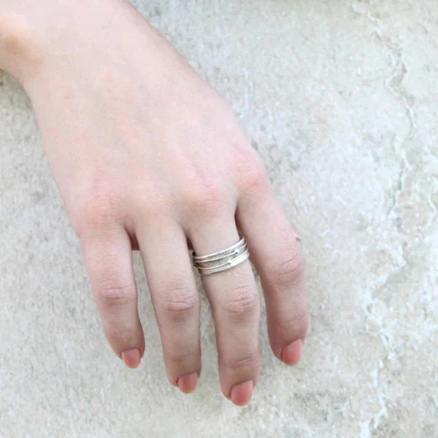Brillance - Bague en Argent Argentée Dorée