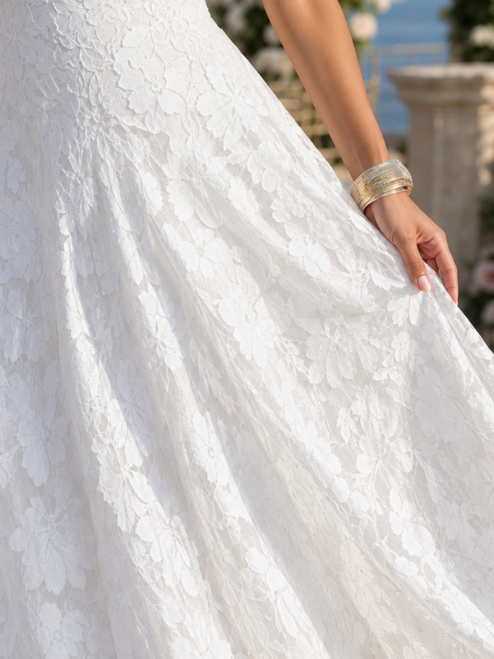 Valenne | Robe Maxi en Dentelle à Bretelles Spaghetti
