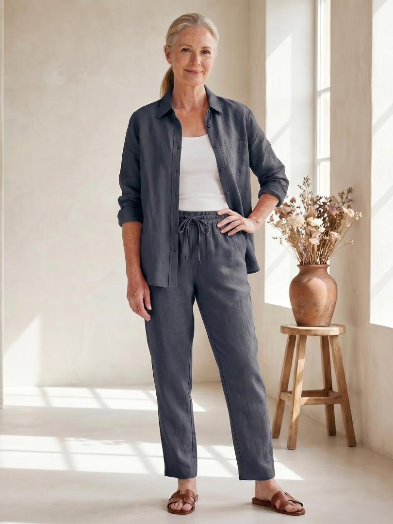Noor | Ensemble Chemise à Manches Longues et Pantalons Tapered
