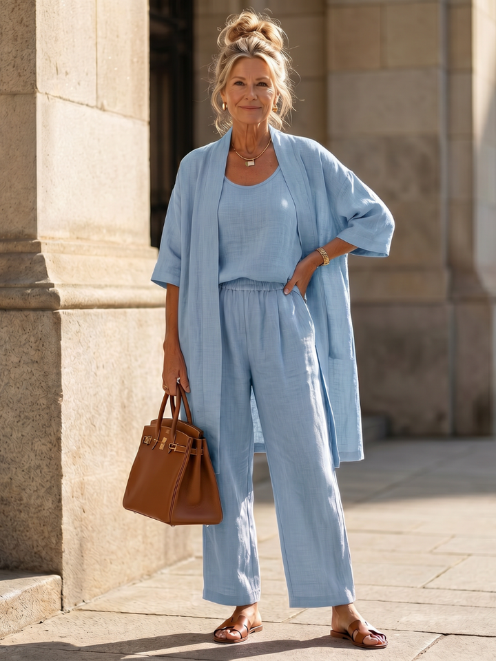 Yael | Ensemble de Haut et Pantalon Détendu en Trois Pièces