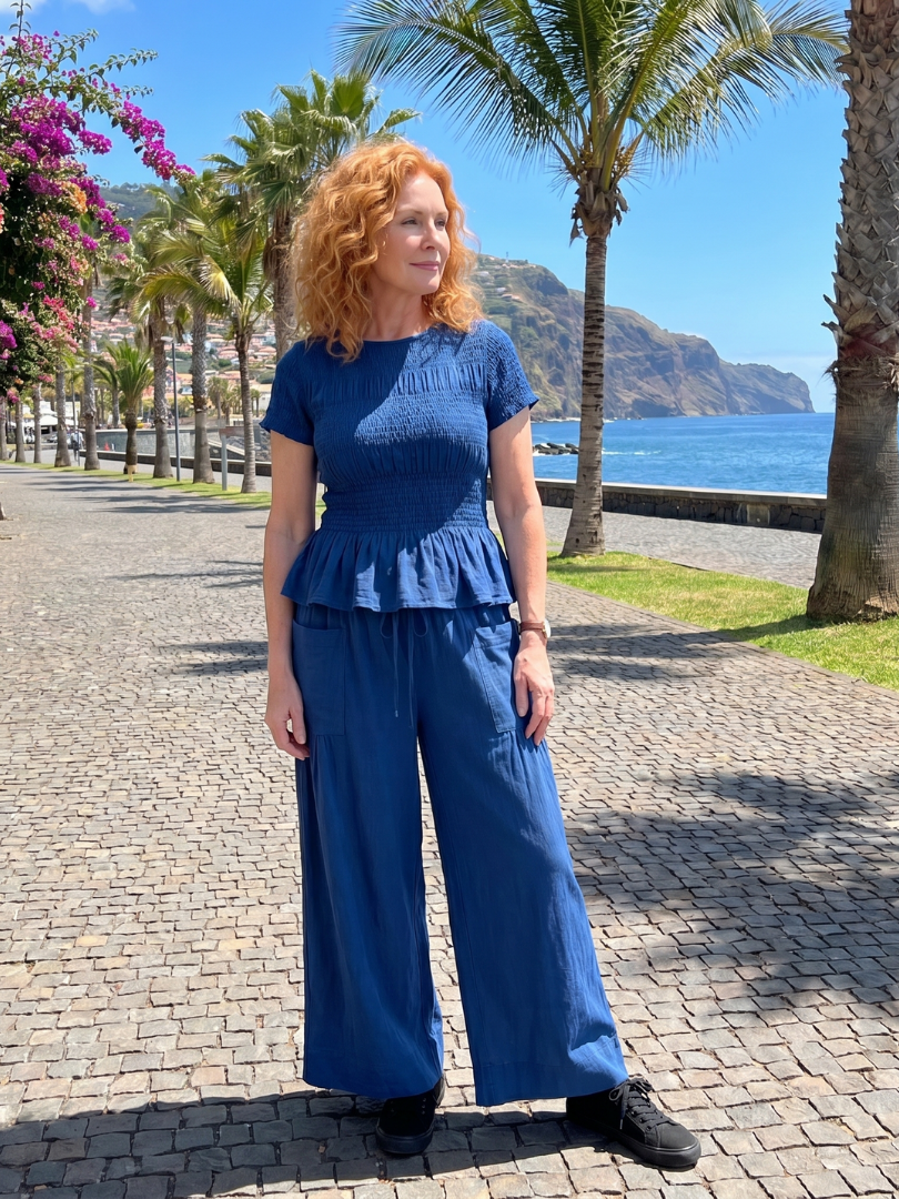 Eirenne | Haut à détails peplum et pantalon large