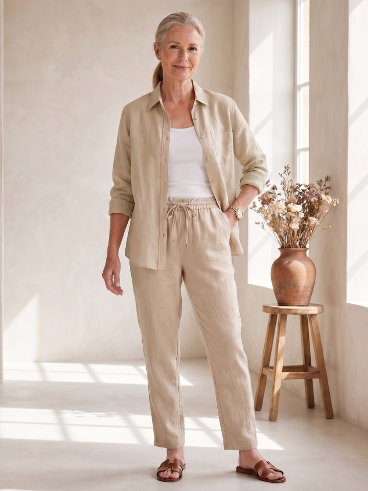 Noor | Ensemble Chemise à Manches Longues et Pantalons Tapered