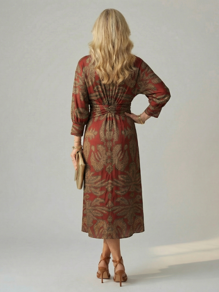 Lune | Robe Midi Enveloppante Naturelle
