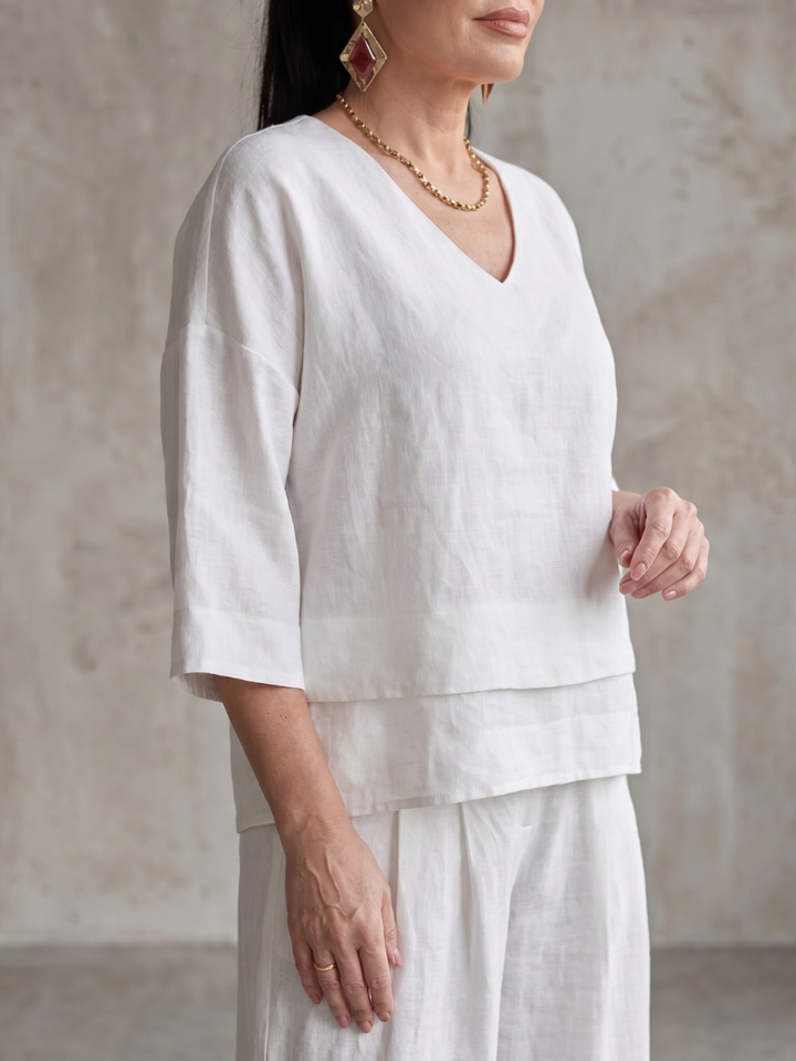 Rivière | Ensemble Top Superposé Pantalon Large