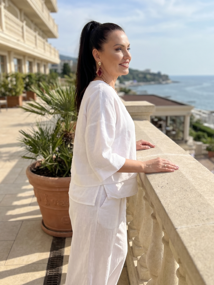 Rivière | Ensemble Top Superposé Pantalon Large