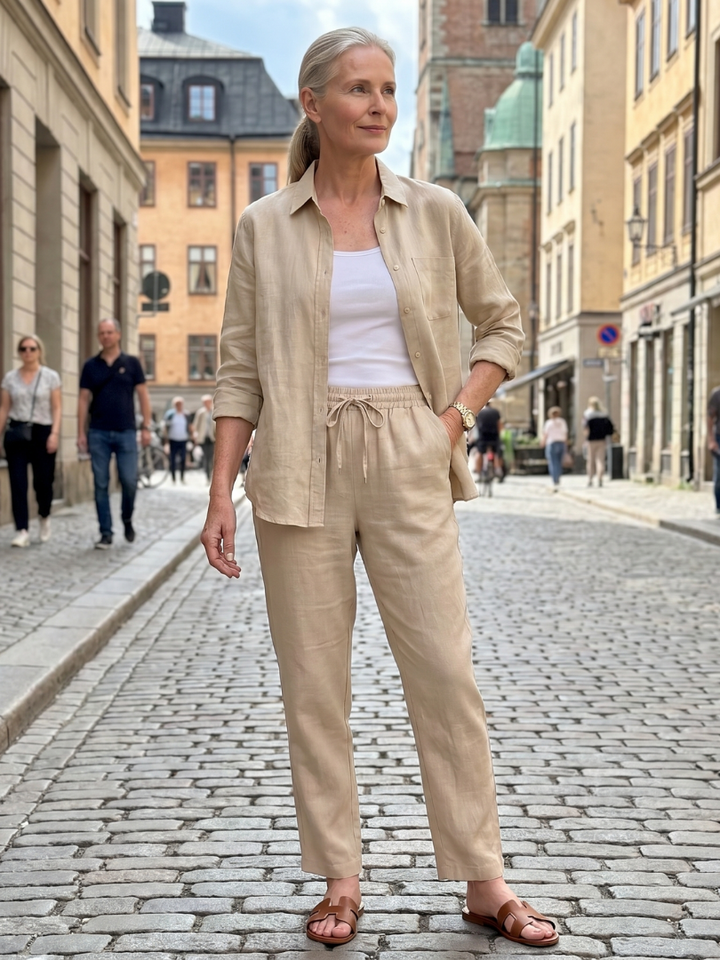 Noor | Ensemble Chemise à Manches Longues et Pantalons Tapered