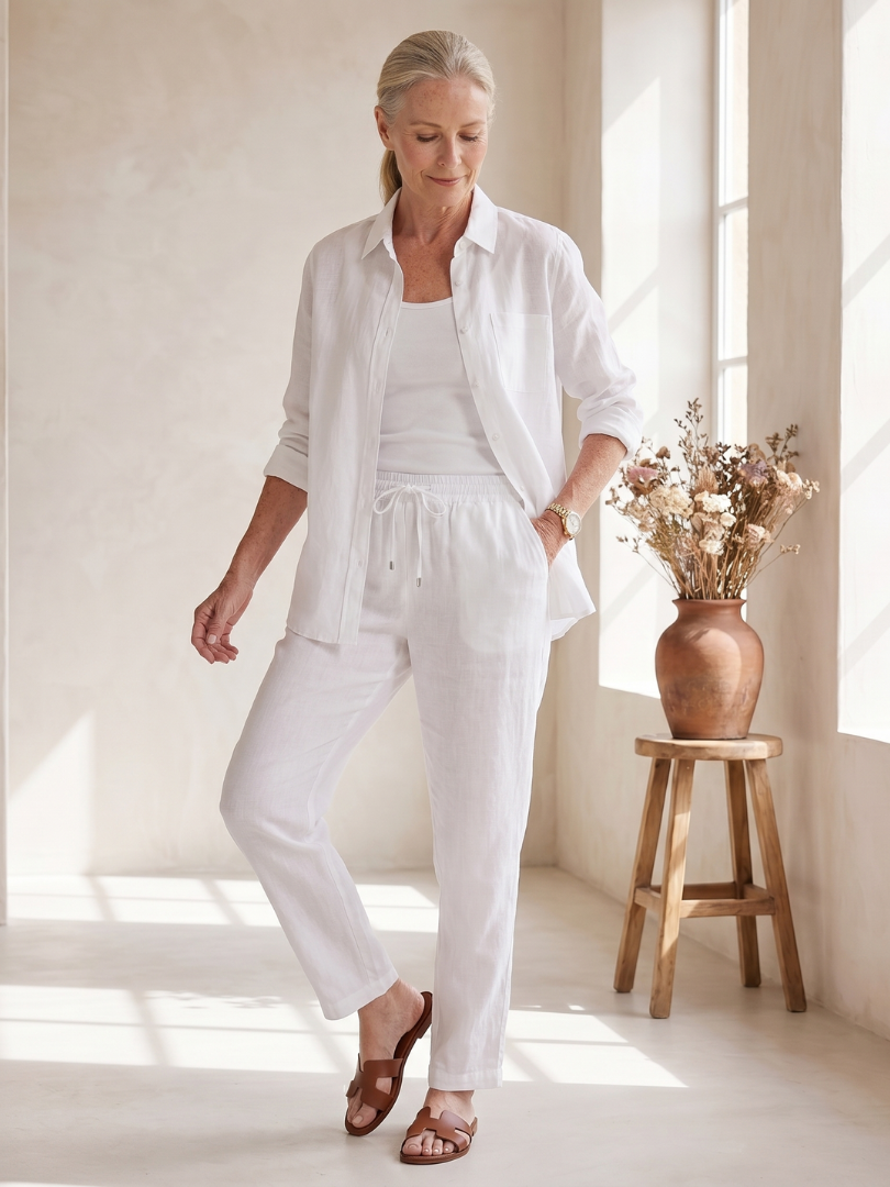Noor | Ensemble Chemise à Manches Longues et Pantalons Tapered