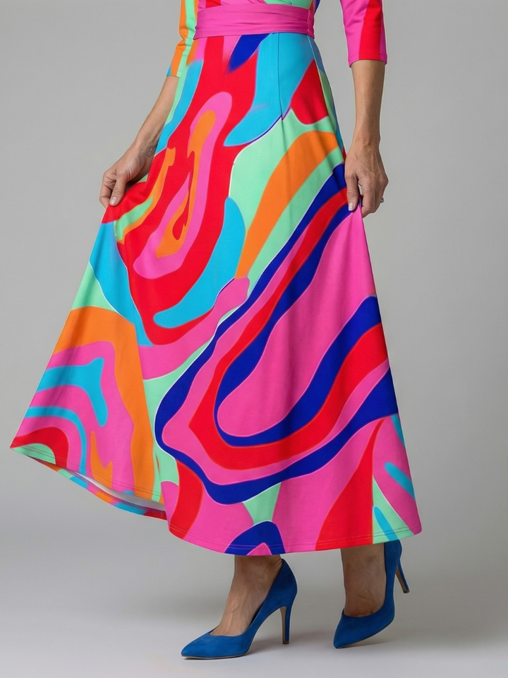 Celine | Robe Midi Croisée à Col Wrap