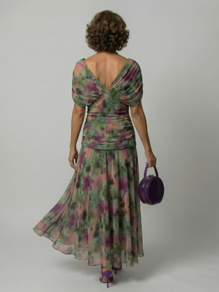 Calen | Robe Midi Décontractée à Épaule Dégagée