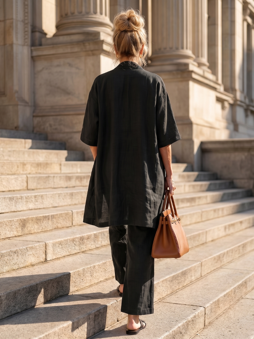 Yael | Ensemble de Haut et Pantalon Détendu en Trois Pièces