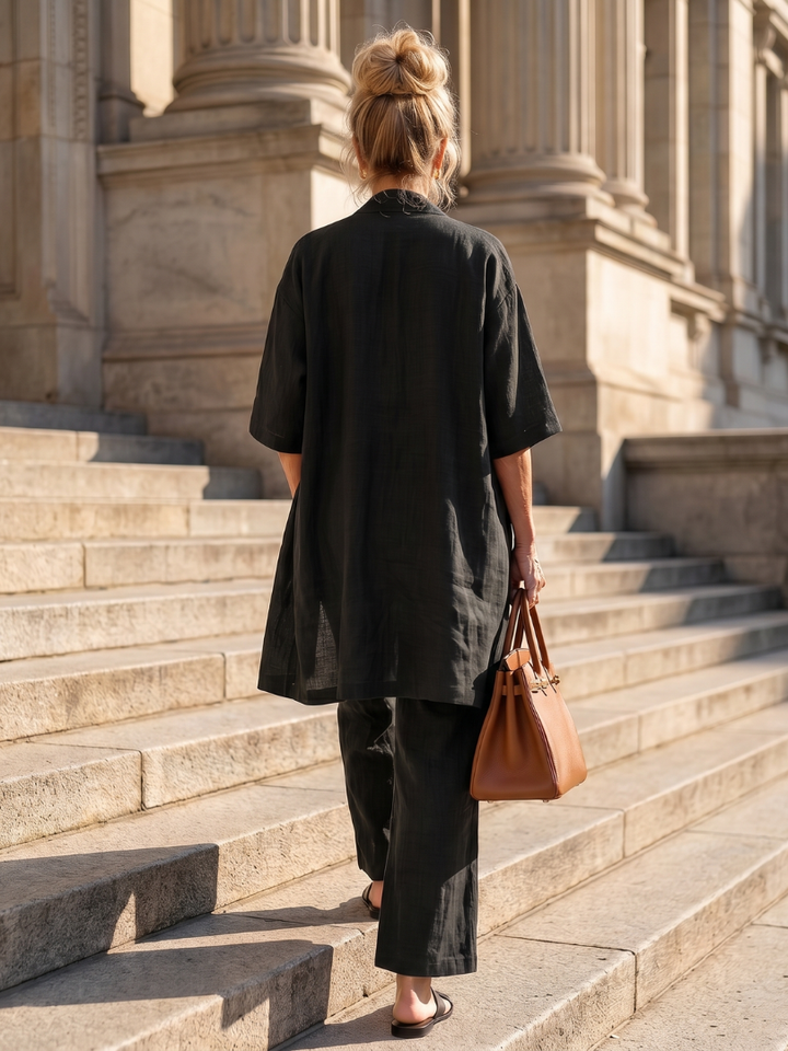 Yael | Ensemble de Haut et Pantalon Détendu en Trois Pièces