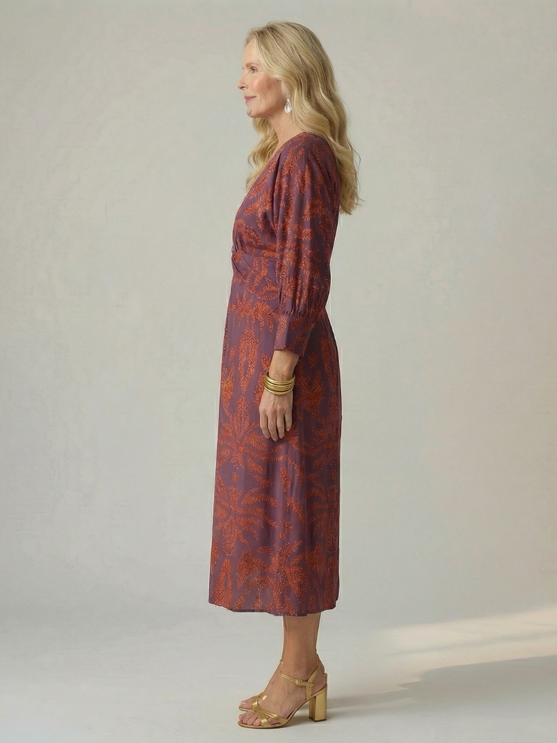 Lune | Robe Midi Enveloppante Naturelle