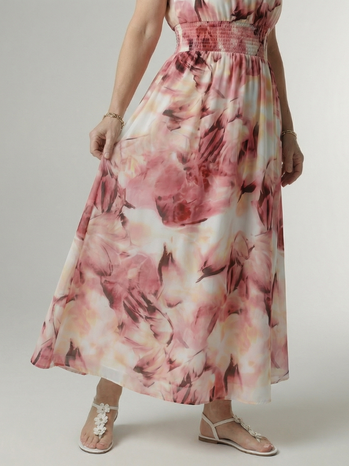 Sylin | Robe Midi à Encolure Halter Froncée