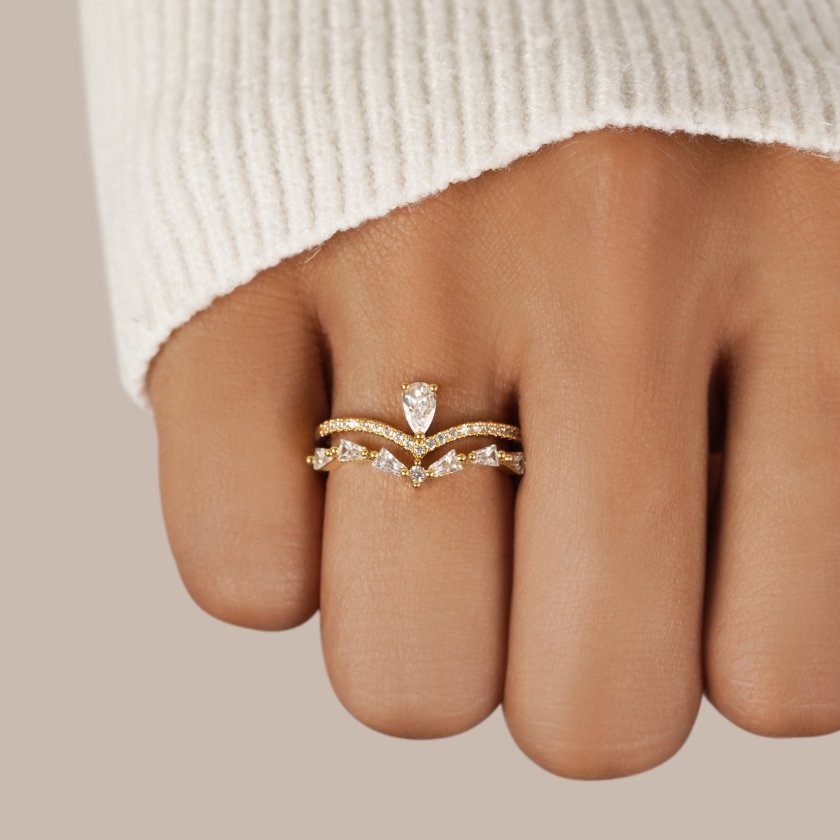 Aura - Bague en cristal élégante