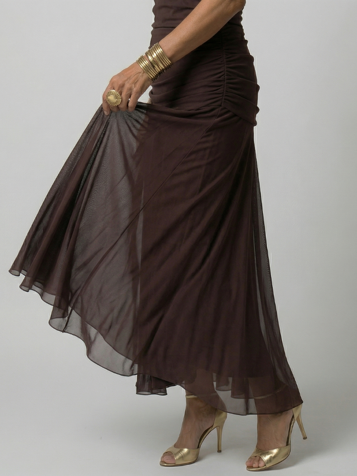 Calen | Robe Midi Décontractée à Épaule Dégagée