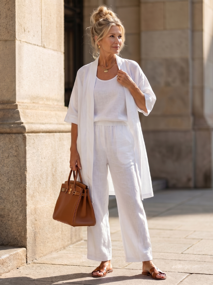 Yael | Ensemble de Haut et Pantalon Détendu en Trois Pièces
