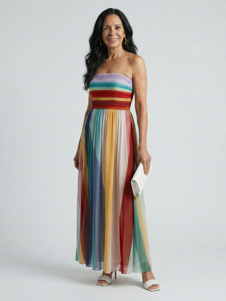 Sereine | Robe Maxi à Rayures Légères