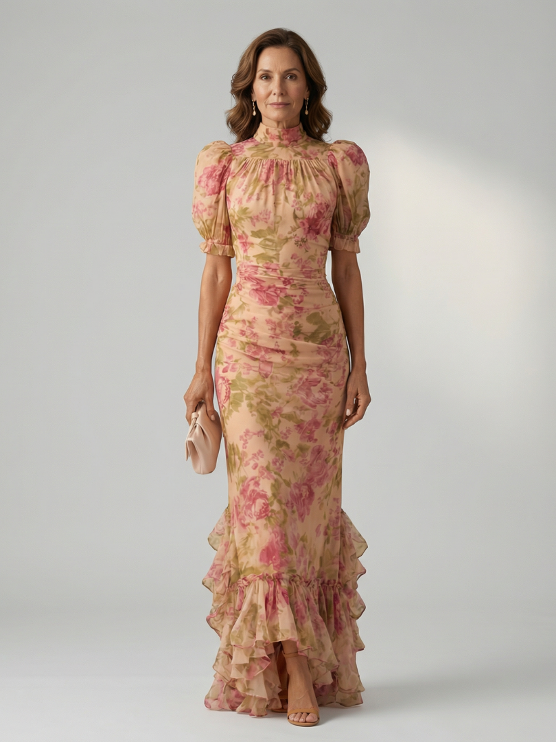 Vianne | Robe Maxi à Col Montant Doux