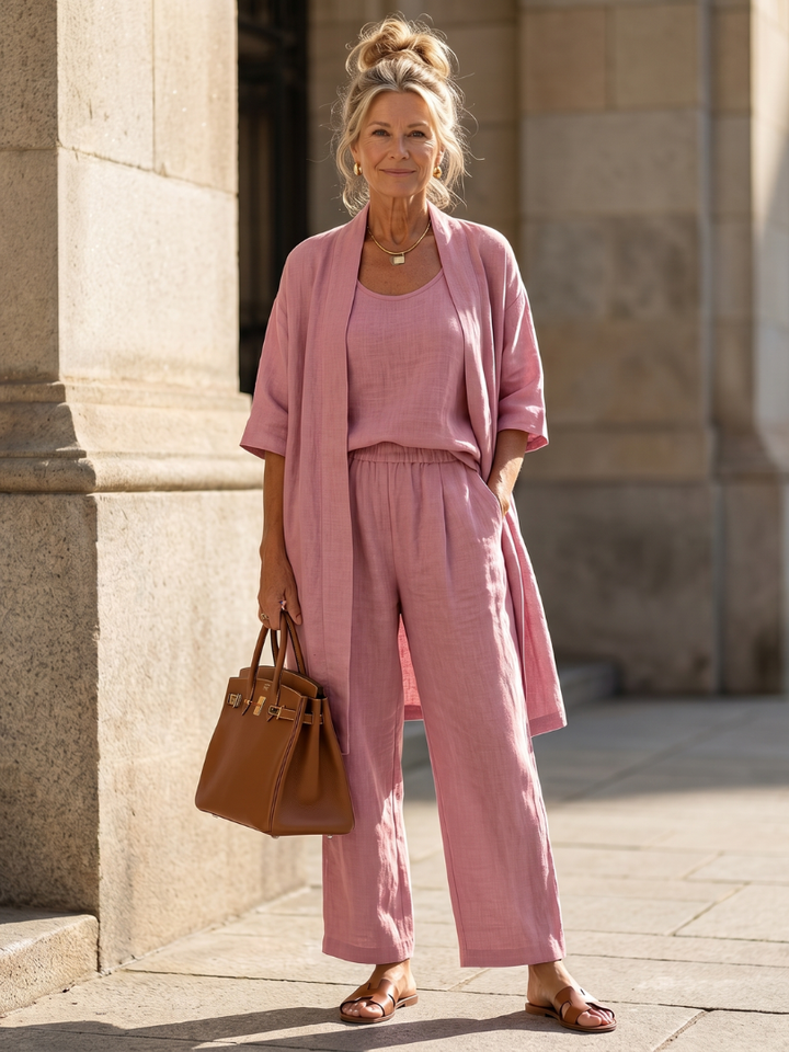 Yael | Ensemble de Haut et Pantalon Détendu en Trois Pièces