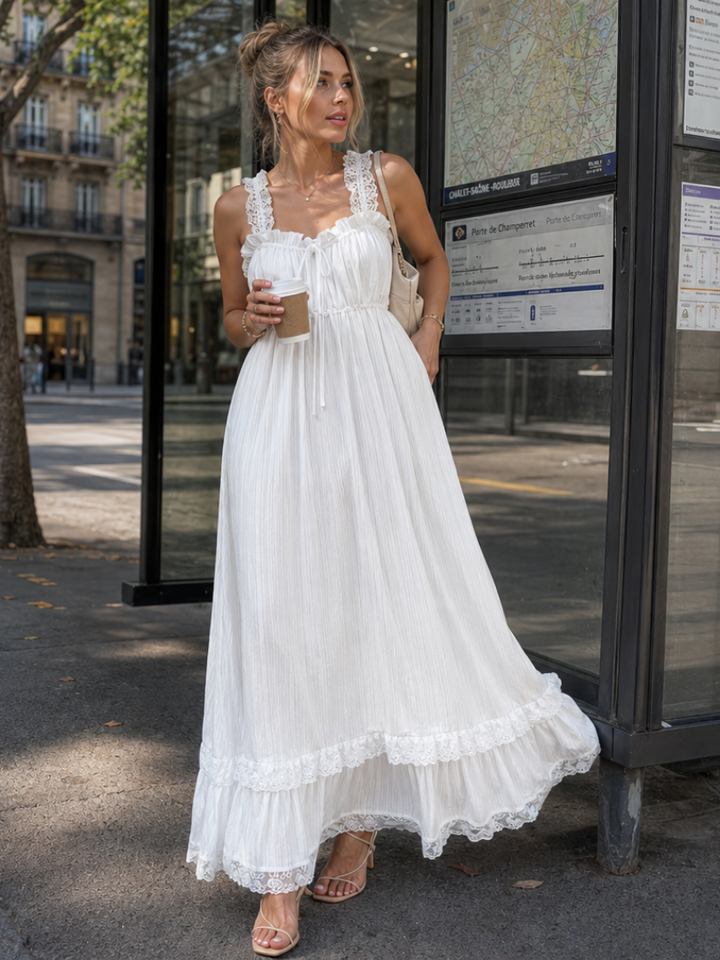 Leach | Robe midi sans manches à volants