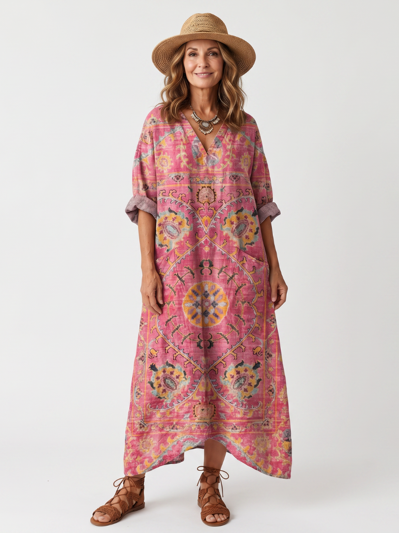 Tilda | Robe Midi Relaxed à Imprimé Abstrait