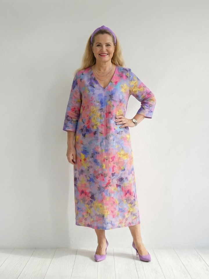 Benson | Robe Midi Florale Abstraite