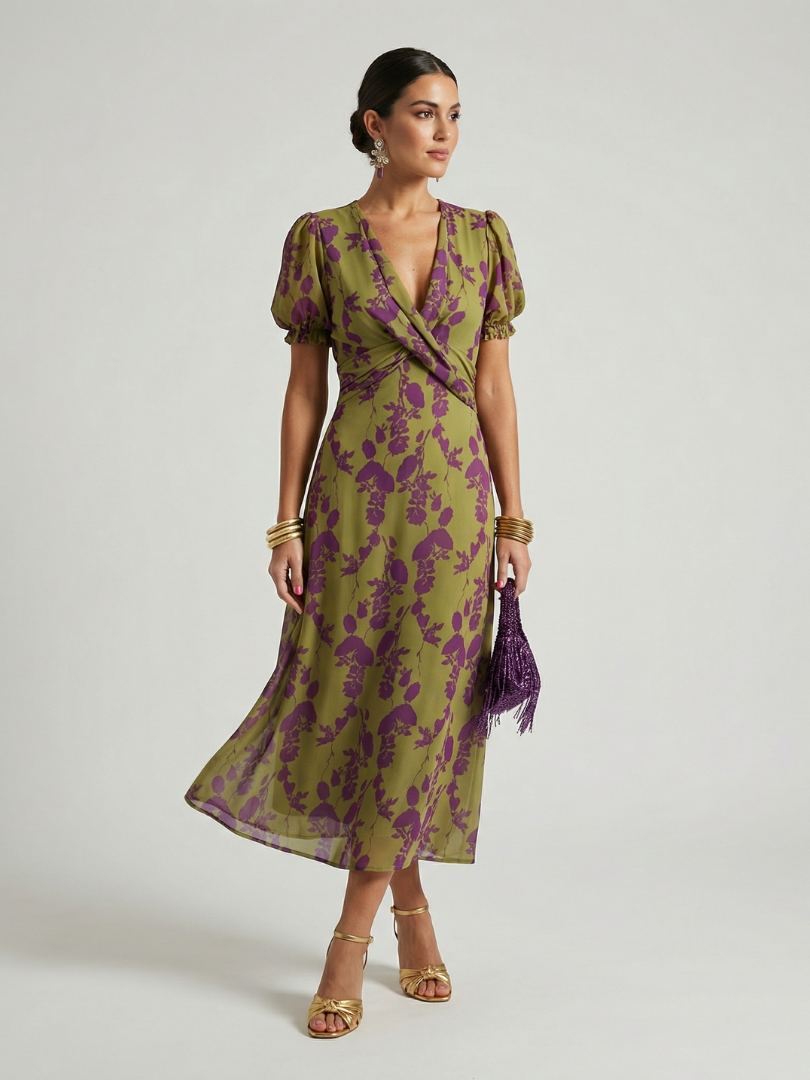 Virel | Robe Midi Florale Décontractée