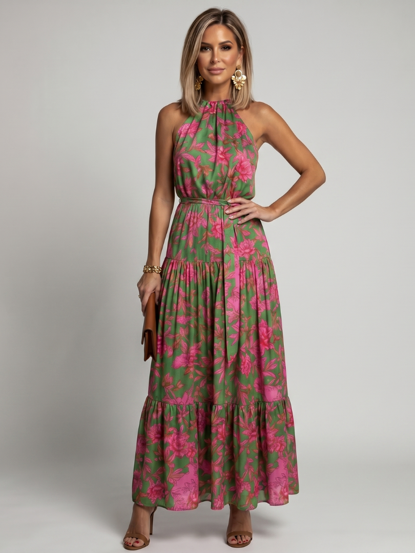 Rowen | Robe Midi Décolleté Drapé
