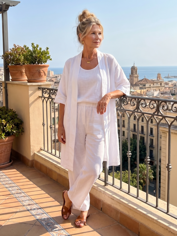 Yael | Ensemble de Haut et Pantalon Détendu en Trois Pièces