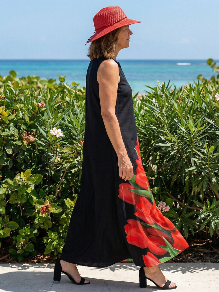 Cylia | Robe Maxi Rose Douce