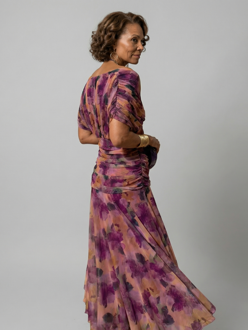 Calen | Robe Midi Décontractée à Épaule Dégagée