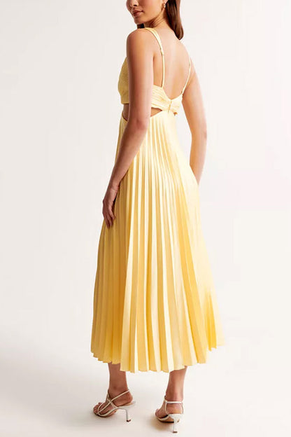 Allanah™ | Robe Longue Plissée à Découpe