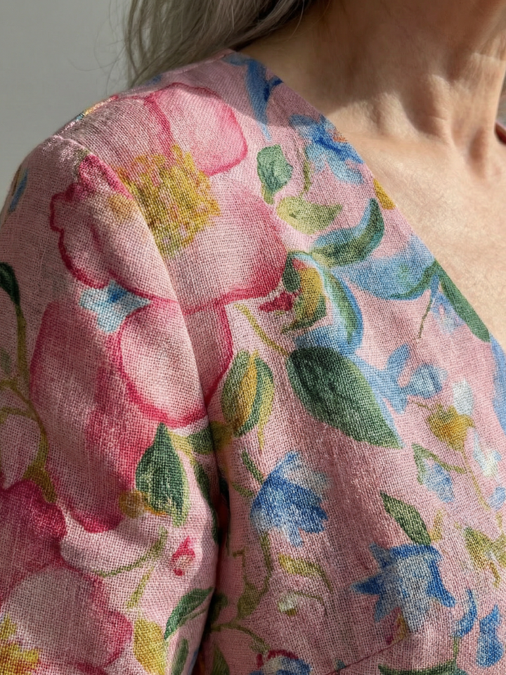 Julien | Robe Midi Florale en Forme Légère
