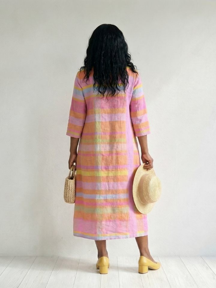 Tessa | Robe Midi Rayée Facile