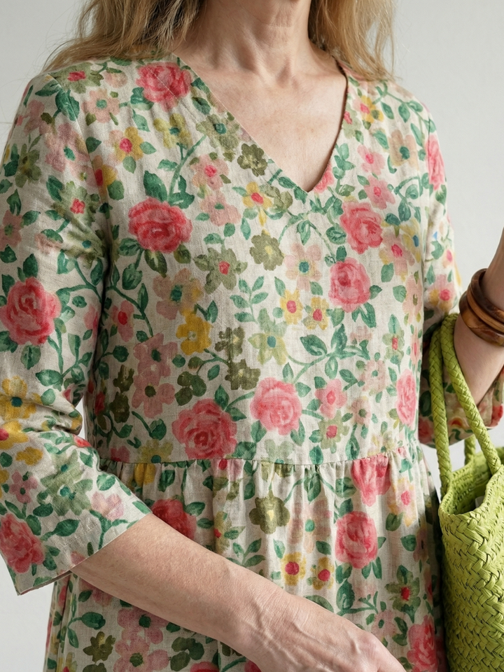 Colin | Robe Midi à Fleurs Éparpillées