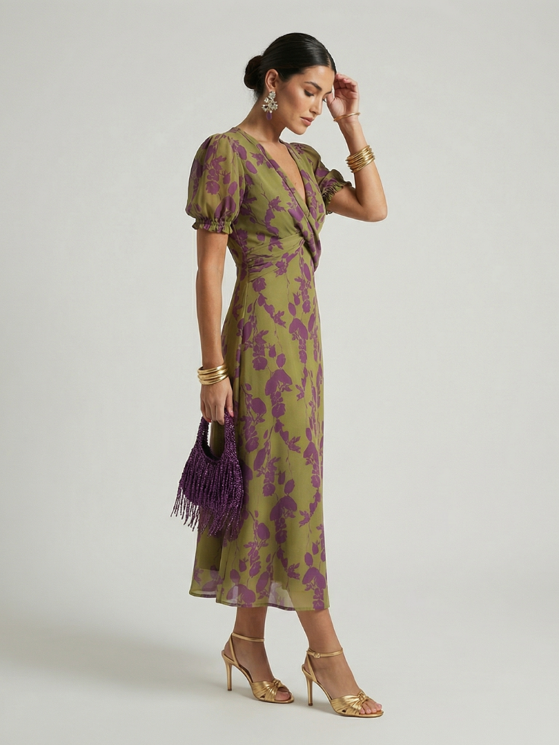 Virel | Robe Midi Florale Décontractée