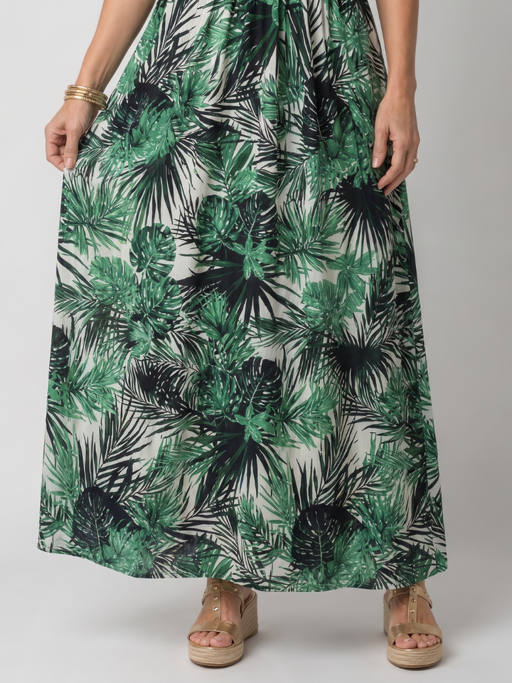 Maravelle | Robe Midi à Imprimé Floral Sans Manches