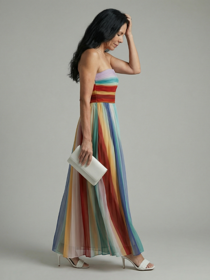 Sereine | Robe Maxi à Rayures Légères