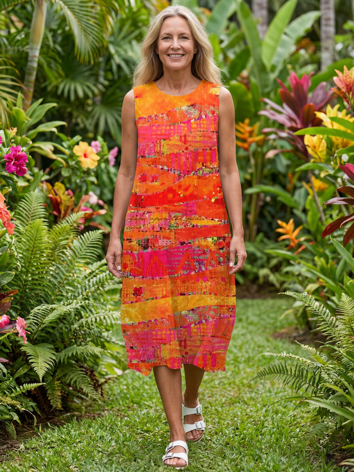 Leilani | Robe Midi Chemin Peint