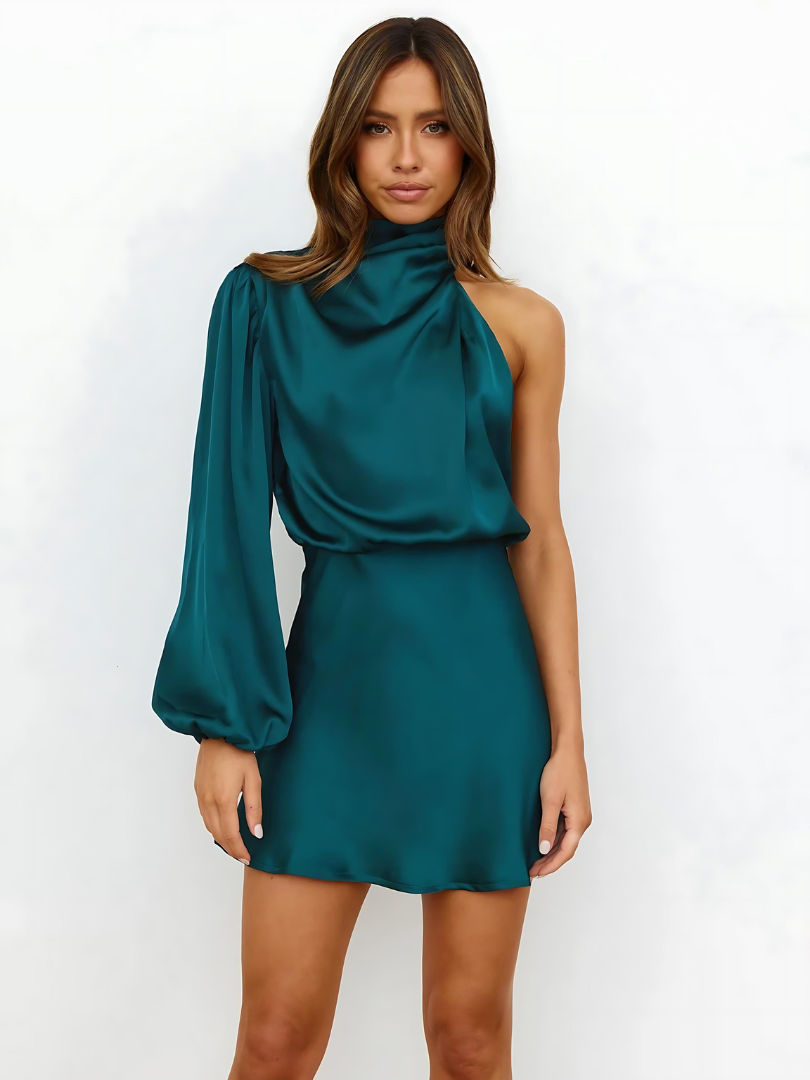 Eline™ | Robe Épaule Dénudée en Soie Luxueuse