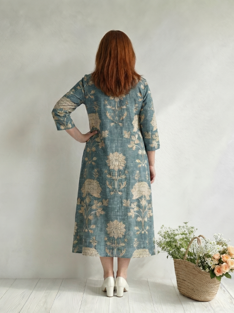 Skye | Robe Midi Florale à Forme Douce