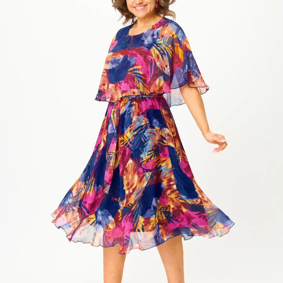 Aitana | Robe midi avec imprimé vibrant