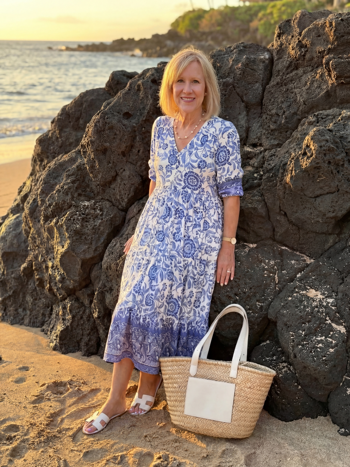 Nalani | Robe Midi en Porcelaine