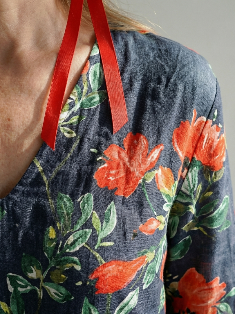 Cyrus | Robe Midi Fleurie Drapeau Calme