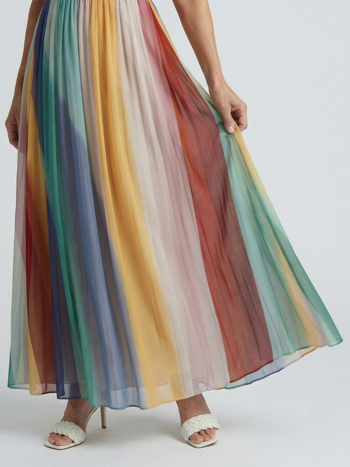 Sereine | Robe Maxi à Rayures Légères